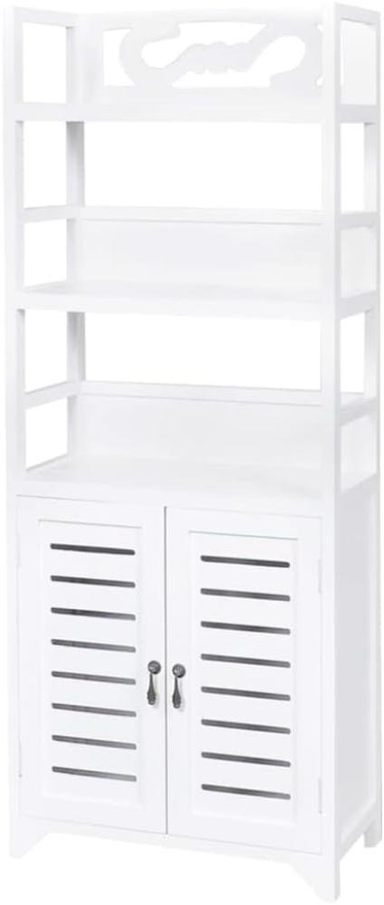 vidaXL Badezimmerschrank Albuquerque Holz Weiß 46 x 24 x 117,5 cm Bild 1