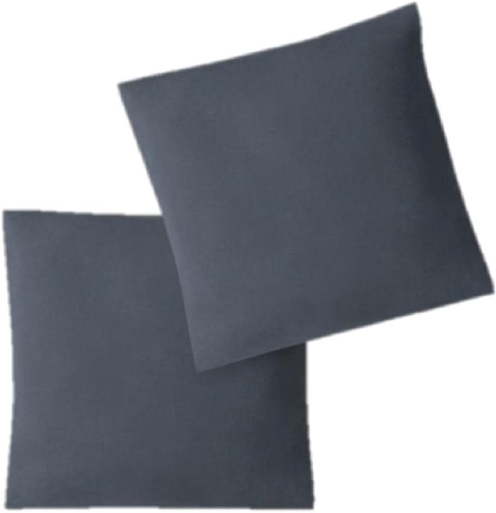 Jersey Kissenbezug, 2er Set, Anthrazit, 40x40 cm Bild 1