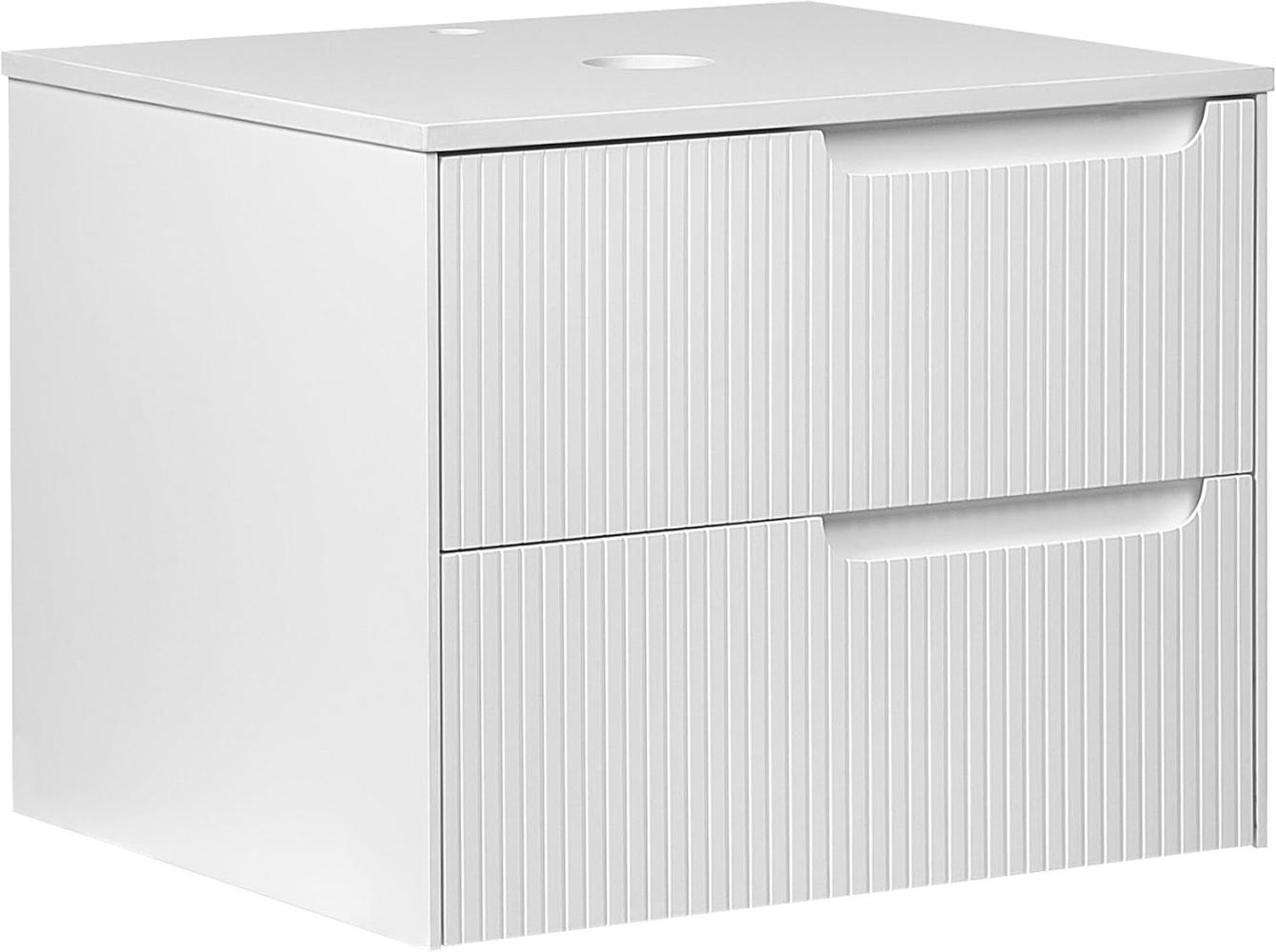 Wandmontierter Waschtischunterschrank QUINTELA 60 cm 52 cm 48 cm Weiß Bild 1