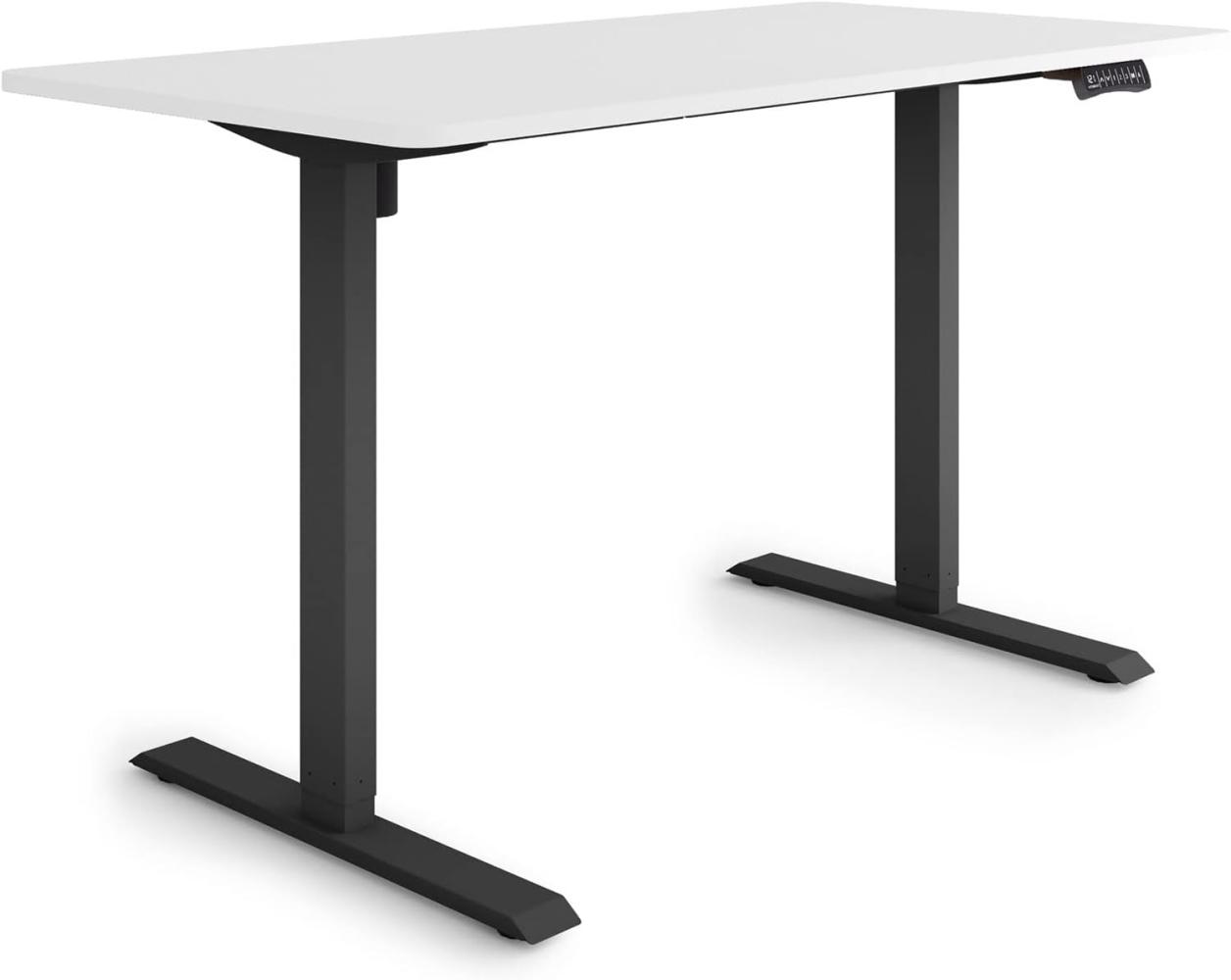 ESMART Germany ETX-121BW 140x70cm Weiß Ergonomischer Steh-Sitz-Schreibtisch Stufenlos elektrisch höhenverstellbar 73,5-123,5cm 3X Memory Aktivitätserinnerung Soft-Start/Stopp Schnelle Montage Bild 1