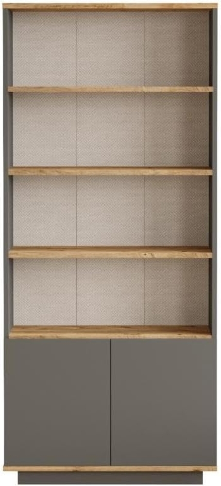 Vente-unique - Wohnwand mit 2 Türen & 4 Fächern - Anthrazit & Holzfarben - LOTULA Bild 1