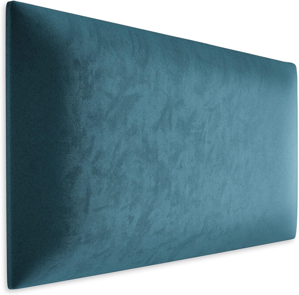 Muralo Samt Wandkissen Stoff Polsterpaneel Schlafzimmer Wohnzimmer Bett Wandpolster Bettkopfteil Lendekissen Modern Luxus Gepolstert Polster Paneel (Meerfarbe, 60x40 cm) Bild 1