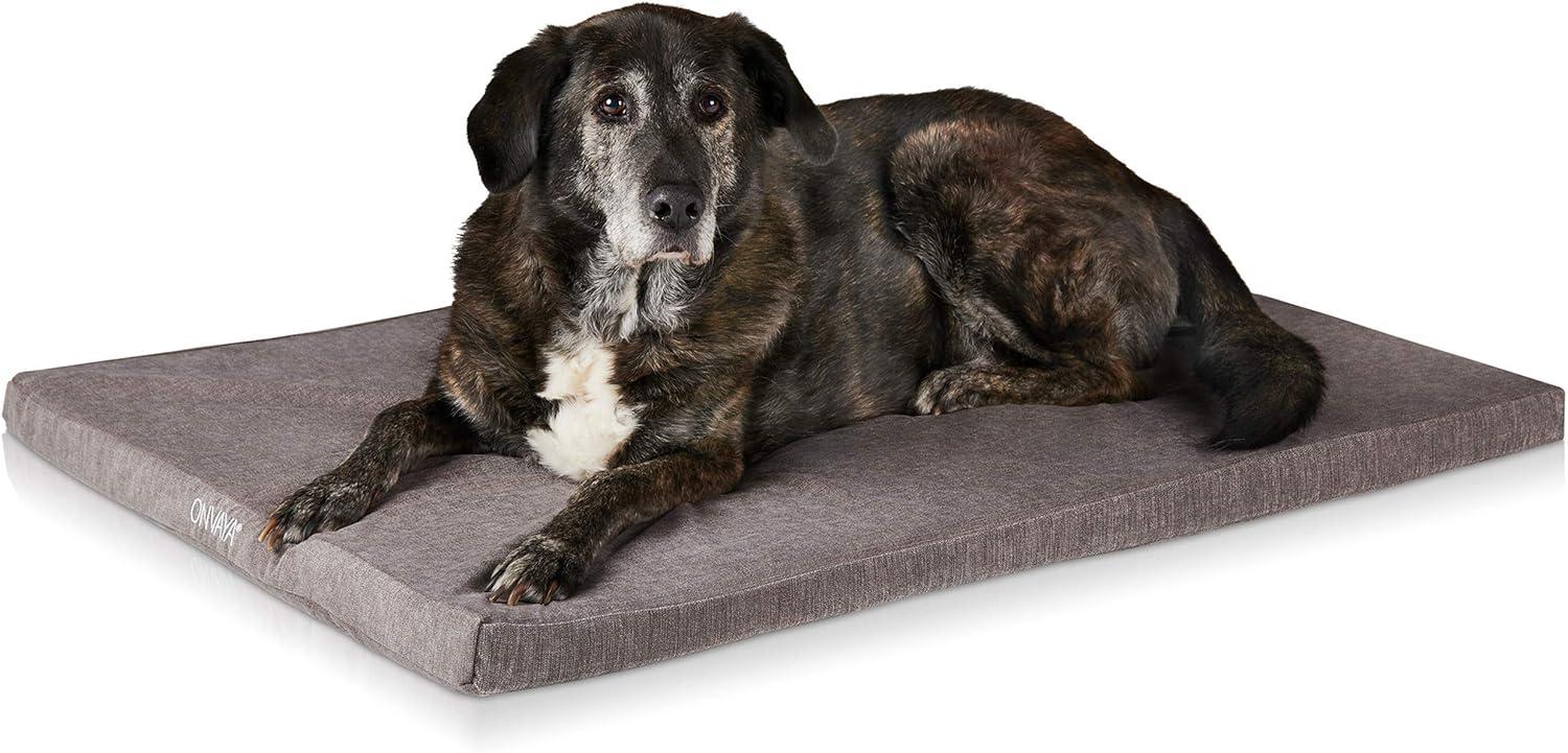 ONVAYA® Hundebett | Größe M | 73 x 55 x 5 cm | 95 Grad waschbar | orthopädisch | grau | wasserdicht | Hundekissen | Liegekissen | Schlafplatz | Tierbett | Ruheplatz | Hundematte | Hundematratze Bild 1