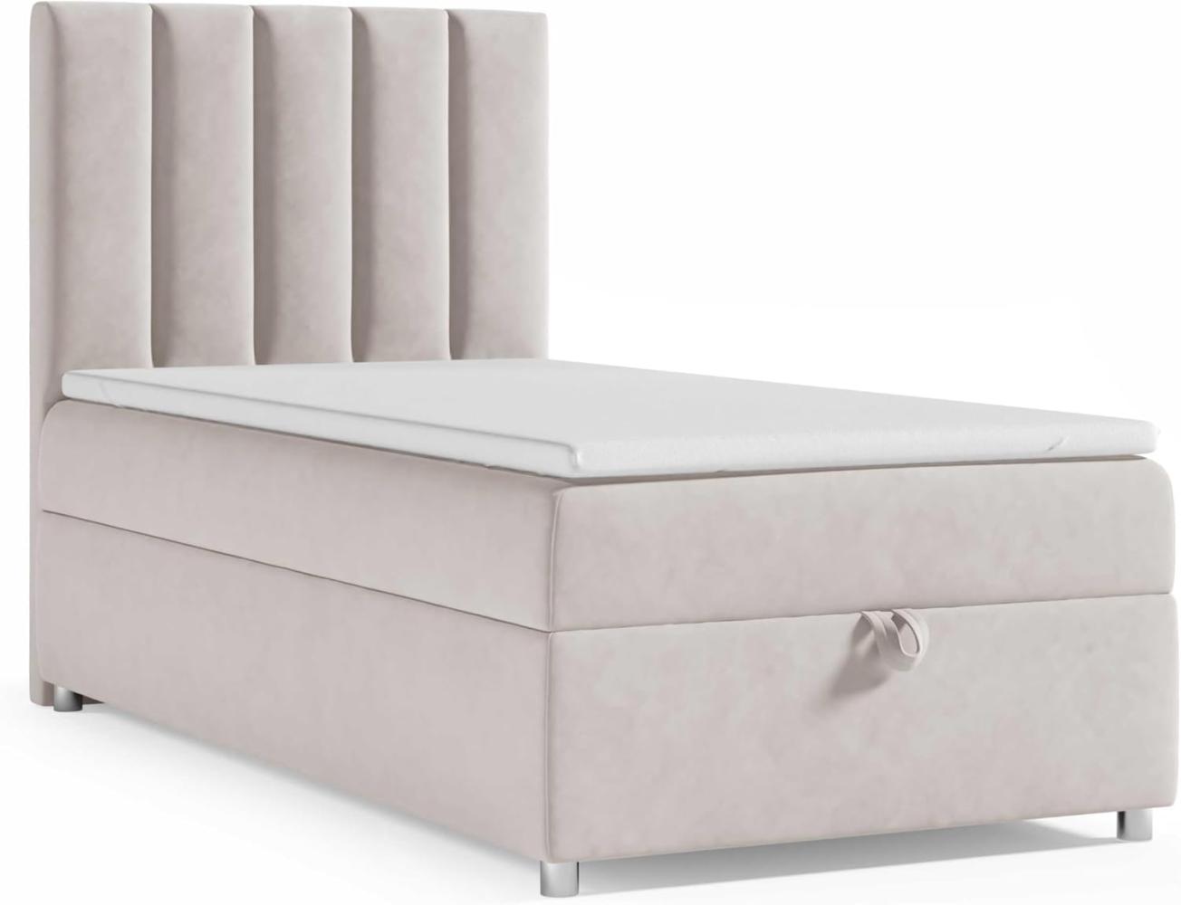 Best for Home Boxspringbett K10 SINGLE mit Bettkasten (Creme 100x200) Bild 1