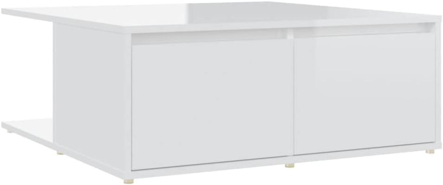 vidaXL Couchtisch Hochglanz-Weiß 80 x 80 x 31 cm Spanplatte Bild 1