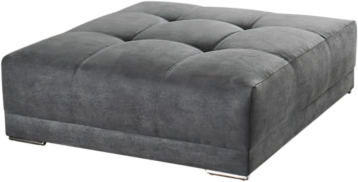 luma-home Polsterhocker 15139 (XXL-Hocker 120x120 cm mit Federkernpolsterung, passend zum Big Sofa), Mikrofaserstoff Grau Bild 1