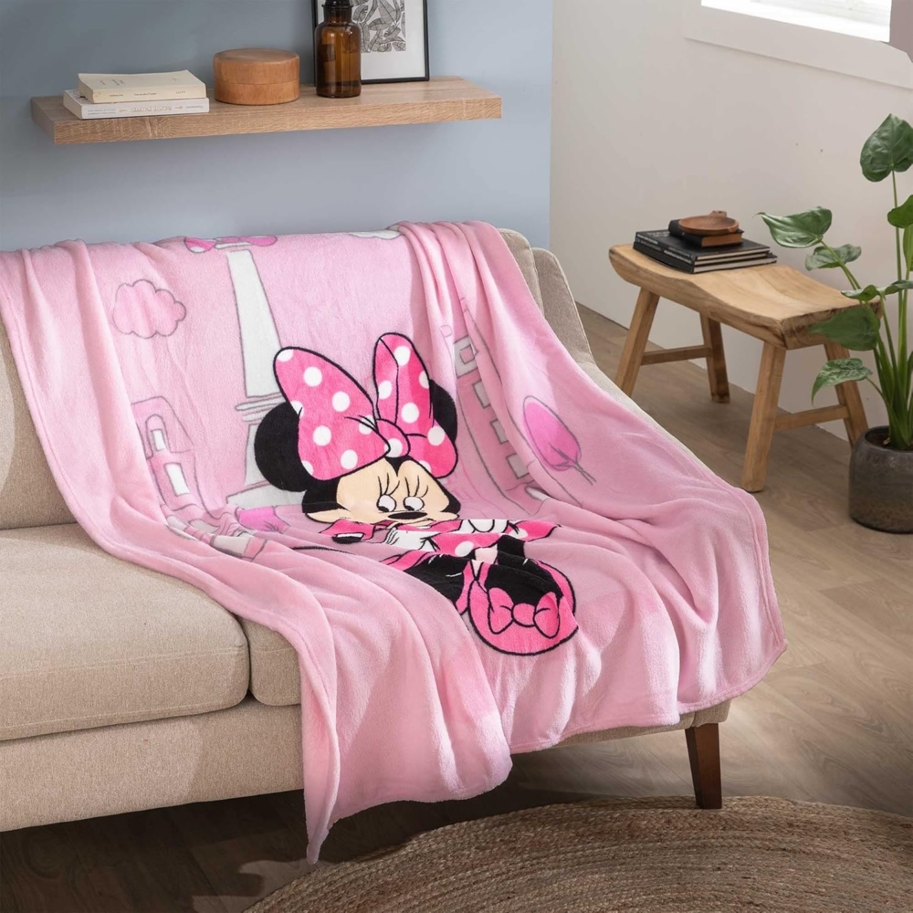 CTI Disney Minnie Shopping, Fleecedecke 125x150 cm, Rosa, 047691 Bild 1