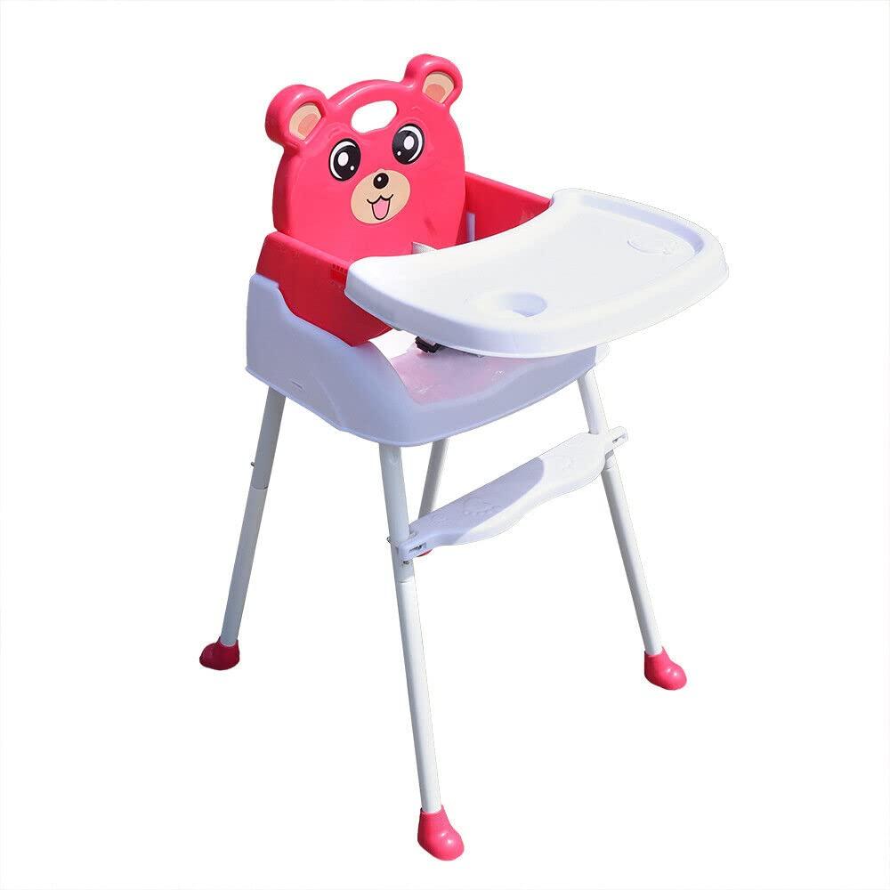 Hochstuhl,Lightakai 4-in-1 Babyhochstuhl Höhenverstellbar Babyhochsitz Kombihochstuhl Niedlich Babyhochsitz Klappbar mit Sicherheitsgurt und Abnehmbares Tablett Kinder Sitz bis 15 kg (Rosa) Bild 1