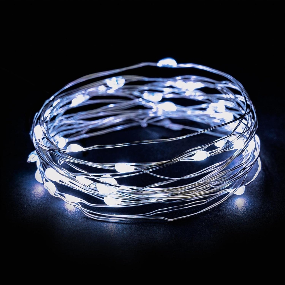 EMOS Micro LED Lichterkette Kupferdraht 4m, 40 LEDs | LED Deko für Innen & Aussen, Wasserdicht IP44 | Lichterdraht 230V mit Timer-Funktion, Lichtfarbe kaltweiß Bild 1
