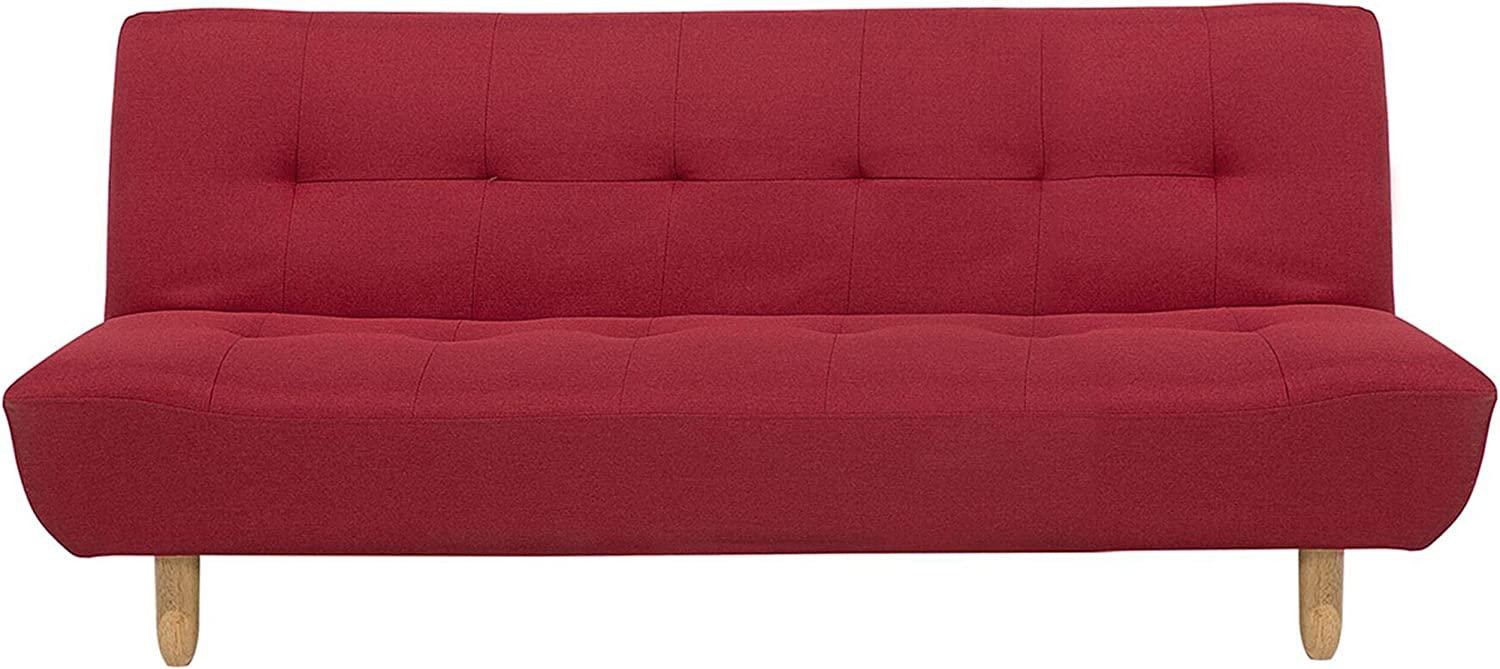 Schlafsofa 3-Sitzer Polsterbezug rot ALSTEN Bild 1