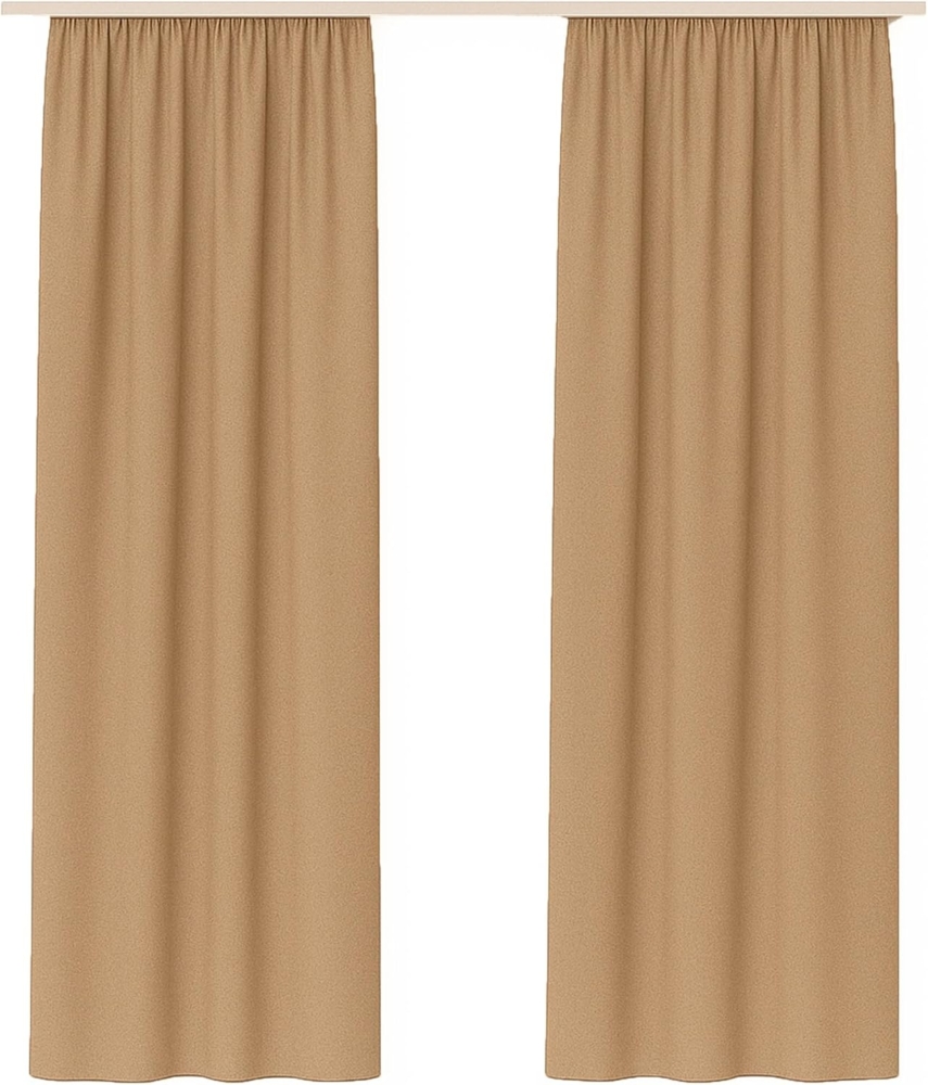Bestlivings Vorhang "Ellen" mit Kräuselband inkl. Raffhalter (2 St), Kräuselband, blickdicht, Polyester, matter Stoff, einfarbig, waschbar bei 30°C, bügelleicht, formstabil Bild 1