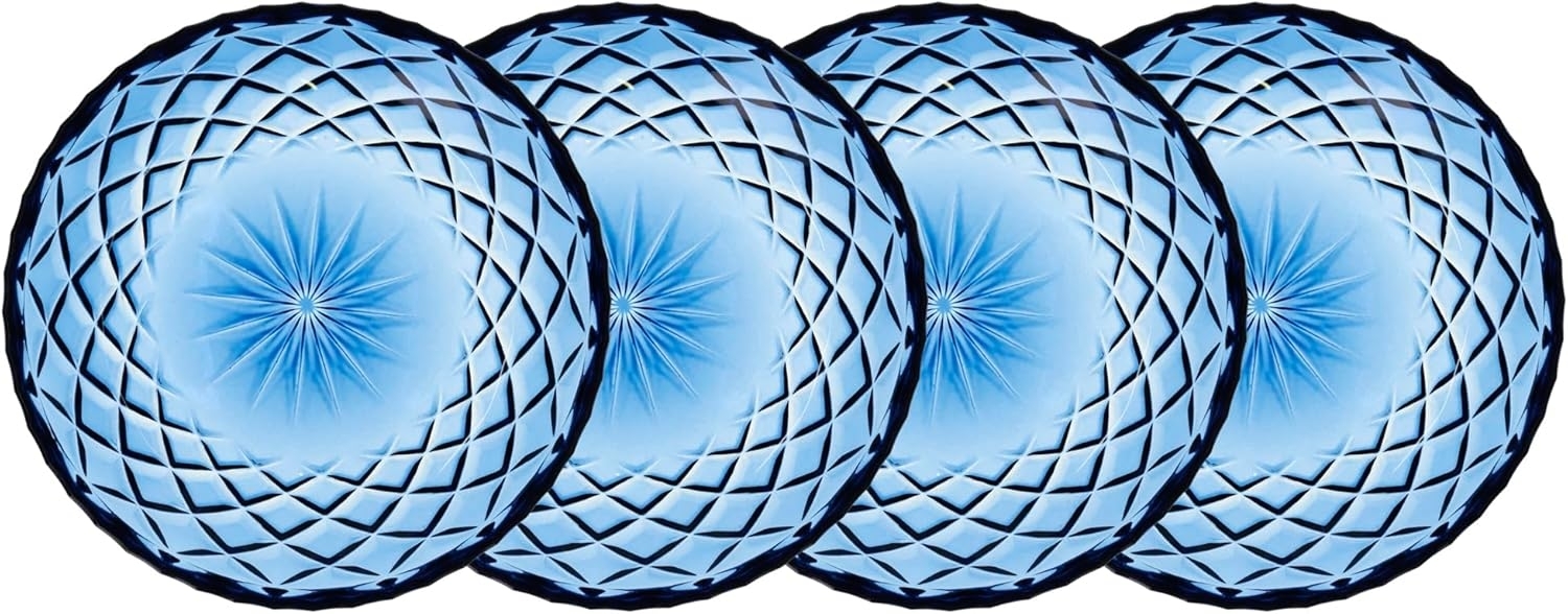 Lyngby Glas 4er-Set Teller 16 cm Sorrento Blau Bild 1