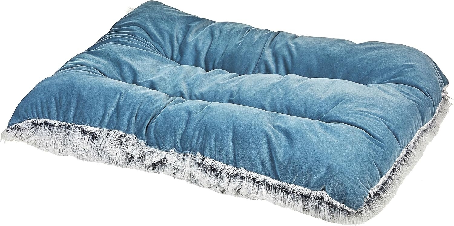 Tierbett ERGANI Samtstoff Blau Bild 1
