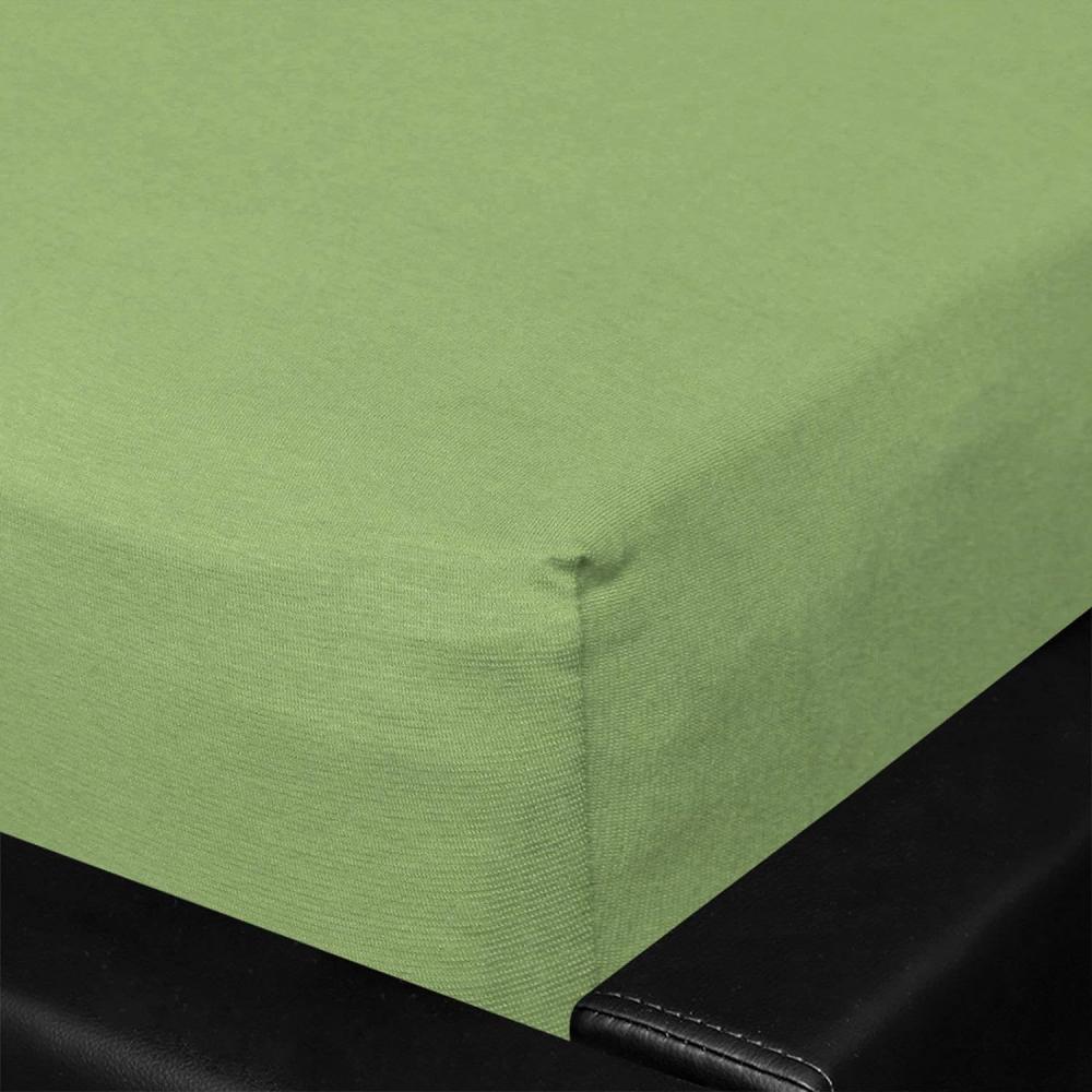 BettwarenShop Jersey Spannbettlaken Multi-Stretch|180x200 - 200x220 cm| olive Bild 1