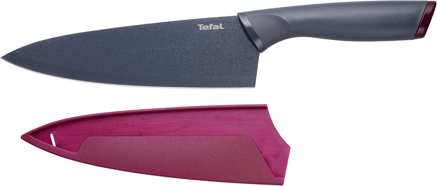 Tefal FRESH KITCHEN Messer Kochmesser 20 cm. schwarz/dunkelrot Bild 1