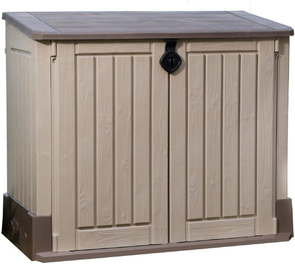 Keter Gartenbox-Aufbewahrungsbox Woodland 30 132 x 74 x 110 cm beige Bild 1