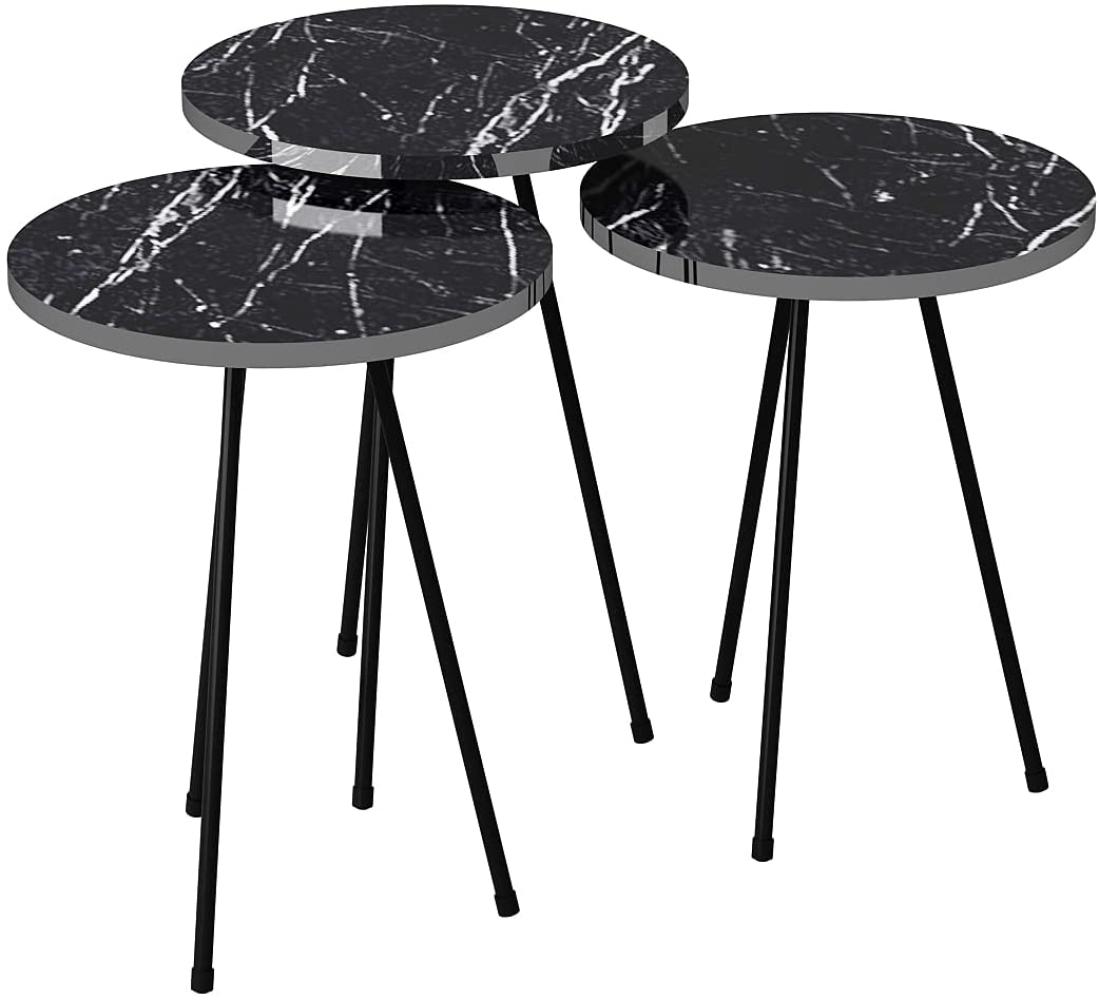 Beistelltisch 3er Set Marmoroptik Schwarz 21816184 Bild 1