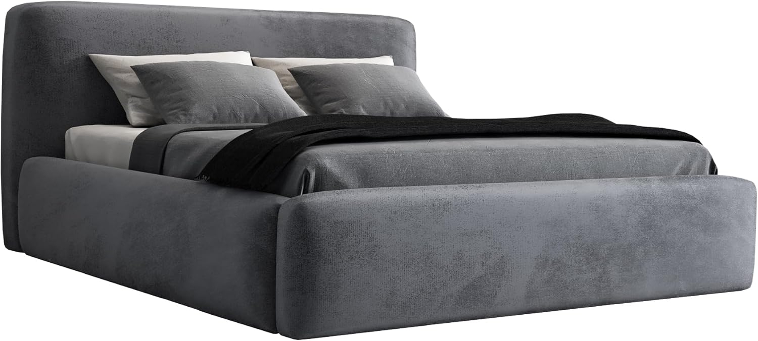 Polsterbett LUMO 120x200 ohne Matratze mit Bettkasten und Lattenrost. Farbe: Anthracite 18 Bild 1