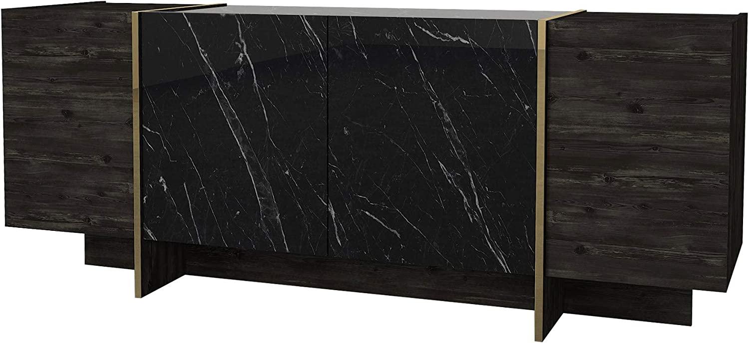 Sideboard Veyron Rebab Braun Dunkelgrau ( Marmor Optik ) Bild 1