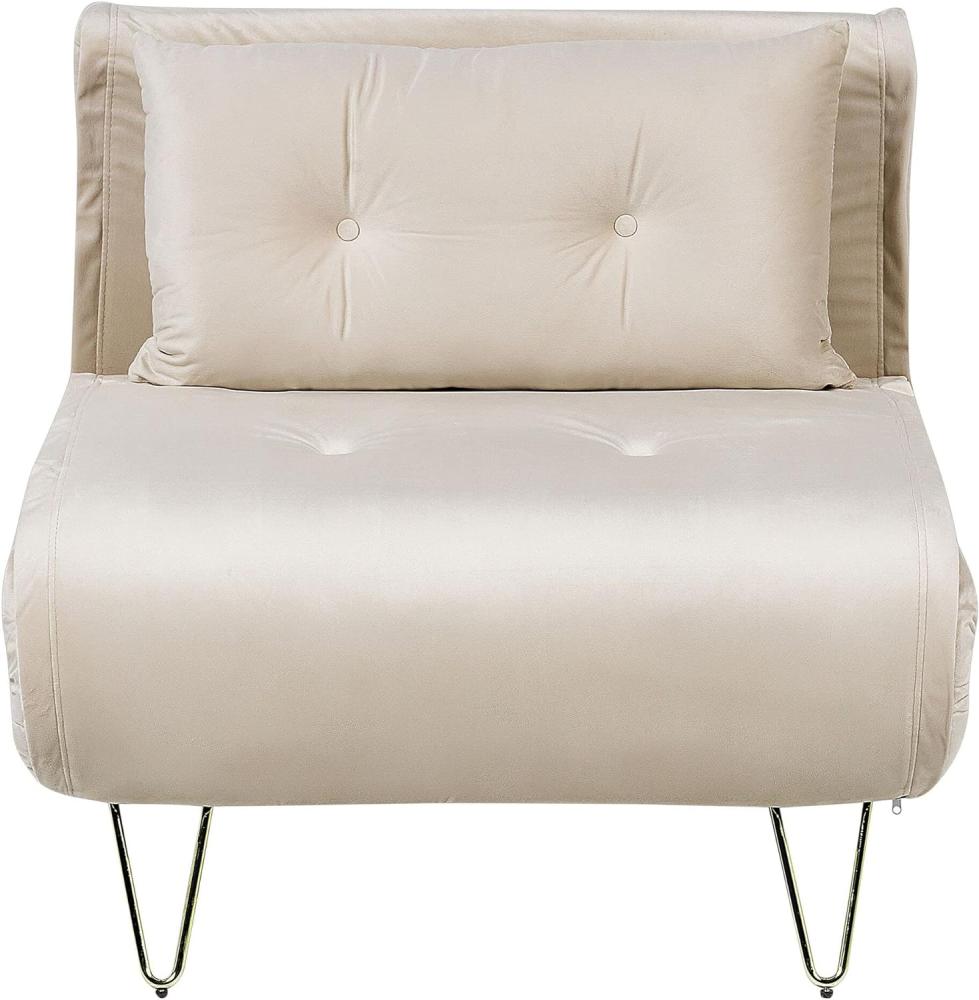 Schlafsofa VESTFOLD Beige Samtstoff Bild 1