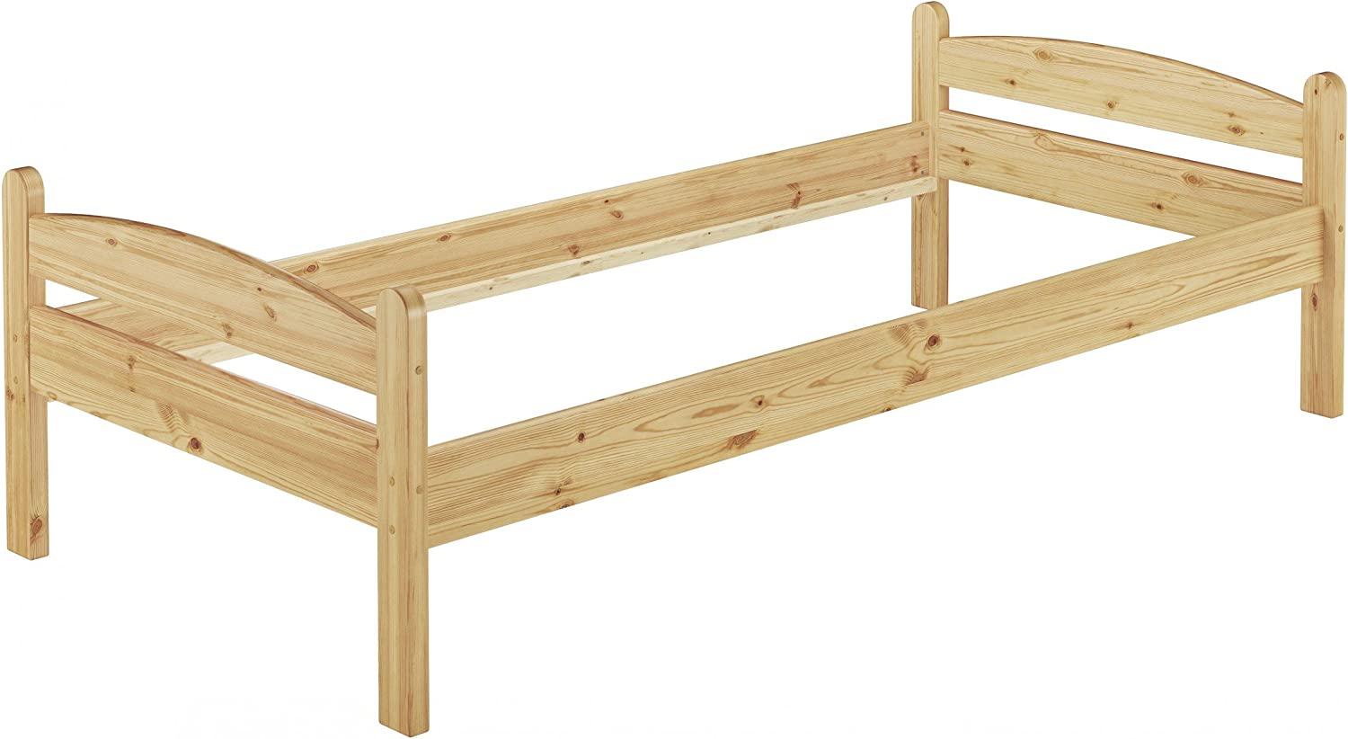 Kieferbett natur Einzelbett 80x200 Massivholz-Bettgestell Futonbett ohne Rollrost 60.32-08 oR Bild 1