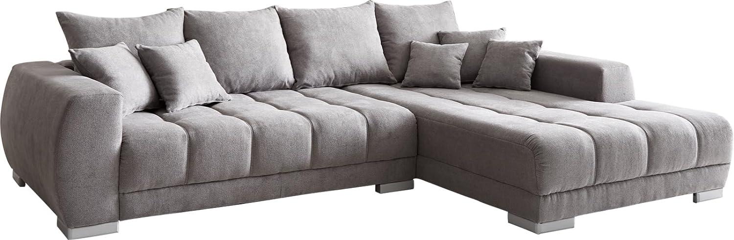 Sofa Josea Mikrofaser Steingrau 300x220 cm Recamiere rechts Wohnlandschaft Bild 1