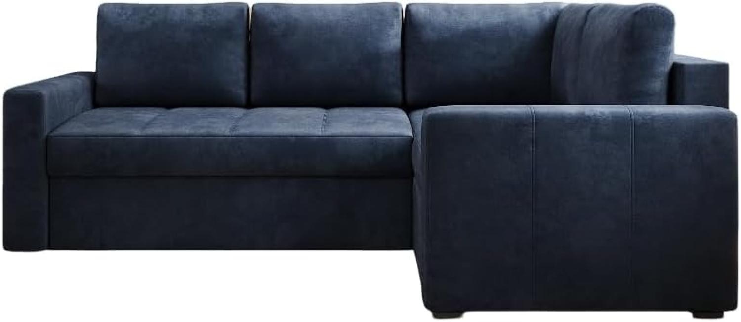 Designer Sofa Cortino mit Schlaffunktion und Stauraum Samt Blau Rechts Bild 1