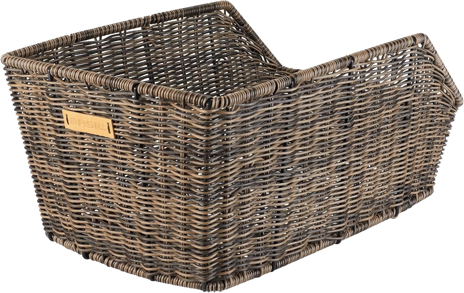 Basil 20007 Cento Hinterrad-Korb 47 x 34 x 22 cm, Rattan, engmaschig, braun Bild 1