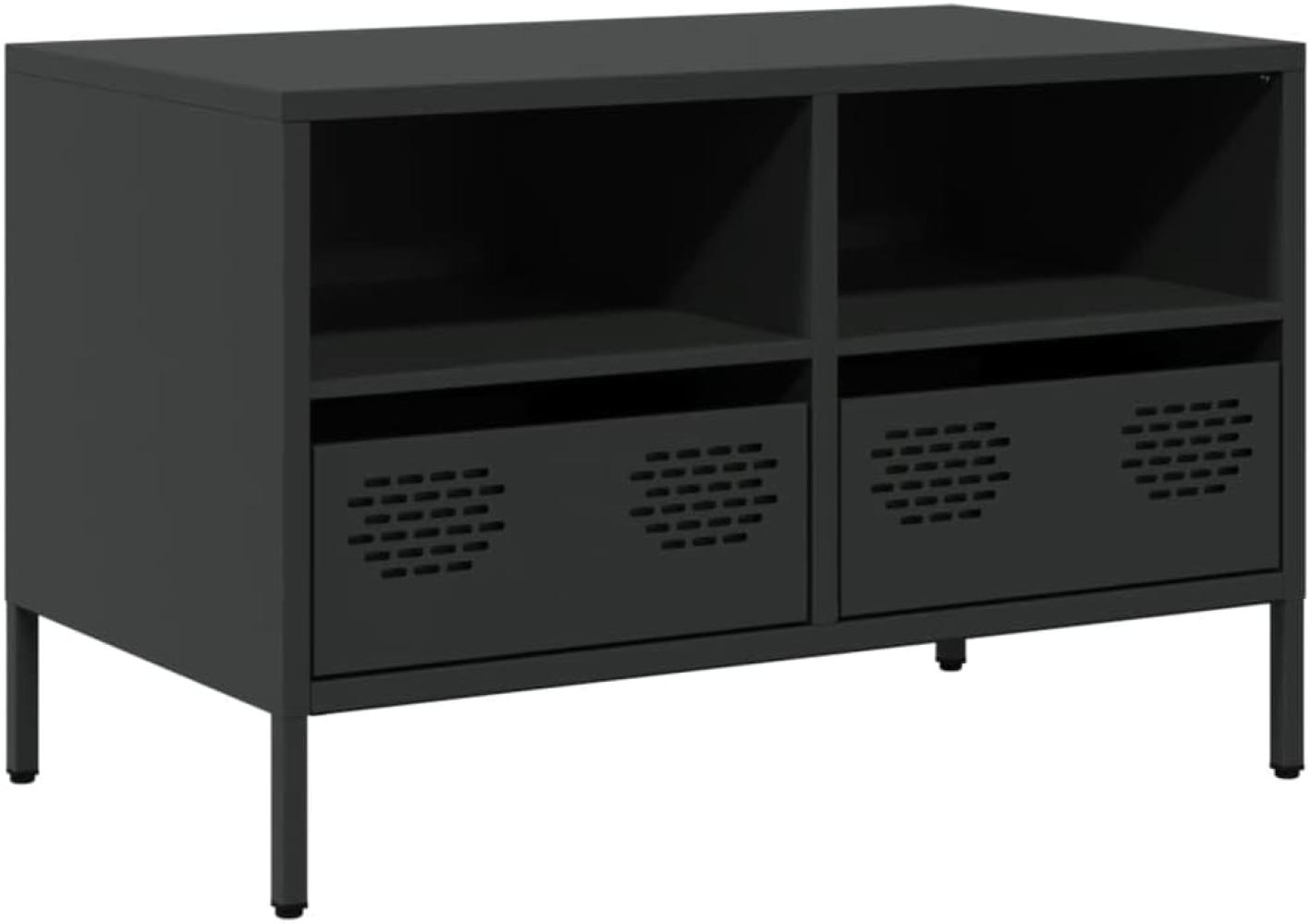 TV-Schrank Schwarz 68x39x43,5 cm Kaltgewalzter Stahl 851316 Bild 1