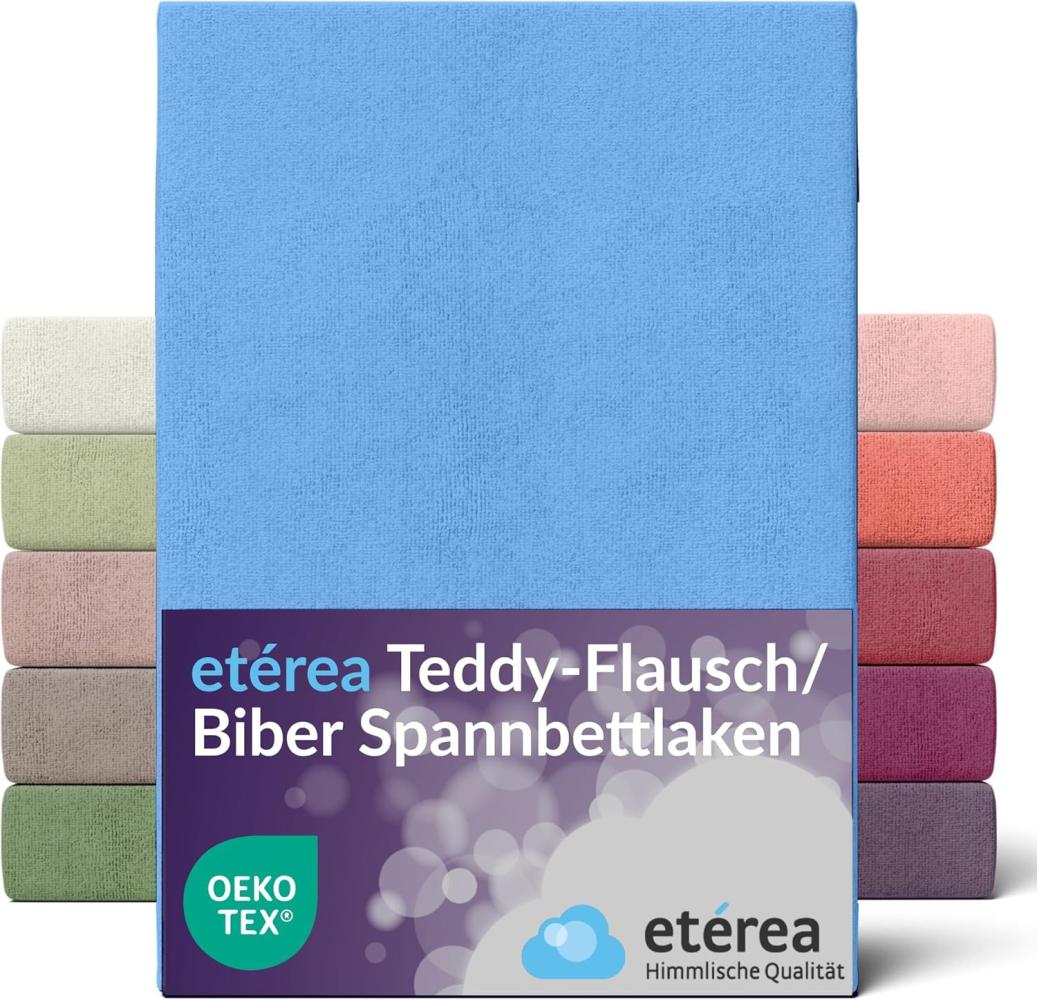 etérea Teddy Flausch Spannbettlaken 180x200 - 200x200 cm Hellblau Bild 1