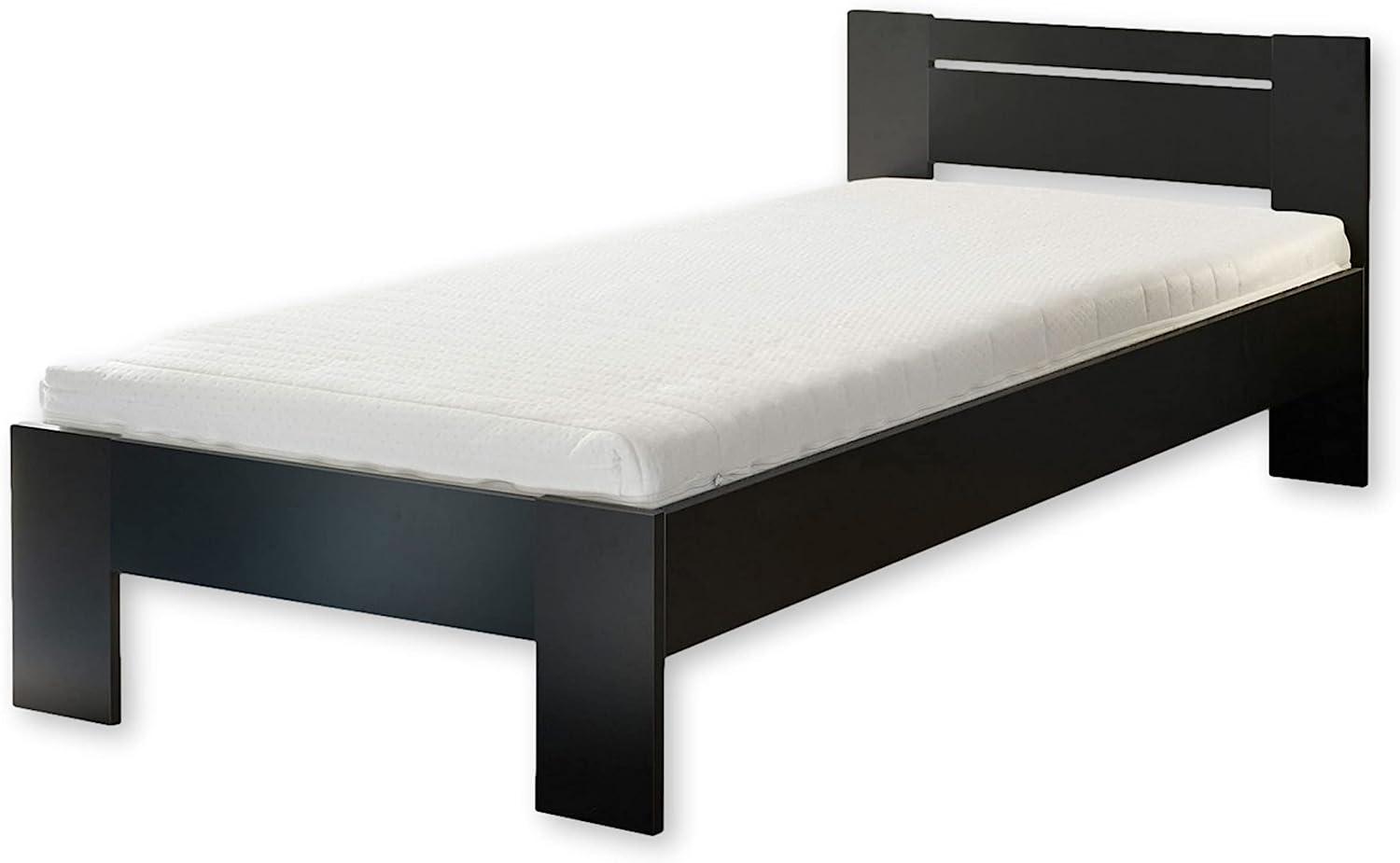 CANNES Futonbett 90 x 200 cm - Minimalistisches Jugendzimmer Bett in Schwarz - 95 x 71 x 204 cm (B/H/T) Bild 1