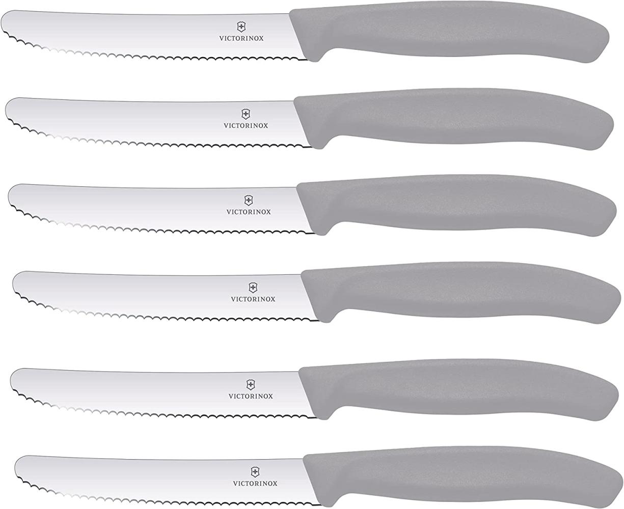 Victorinox | Tafelmesser-Set | 6er Pack | Swiss Classic | Cool Grey | langlebige Klinge | spülmaschinenfest | ergonomisches Design für Komfort Bild 1