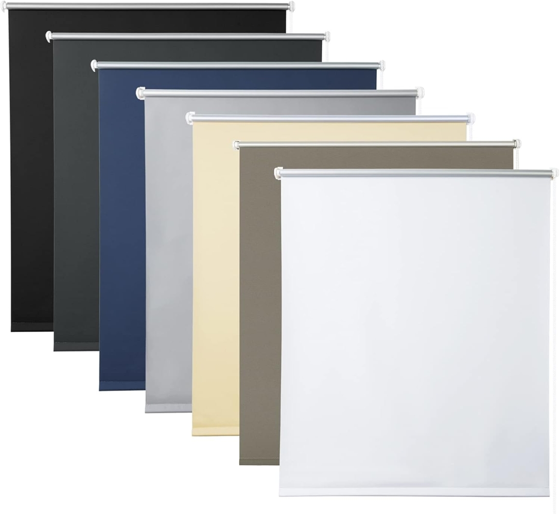 WOLTU Verdunklungsrollo ohne Bohren Weiß 120x210 cm (BxH), Thermorollo Klemmfix Fensterrollo Seitenzugrollo easyfix Verdunkelung Rollos Sichtschutz und Sonnenchutz, Klemmrollo für Fenster & Tür Bild 1