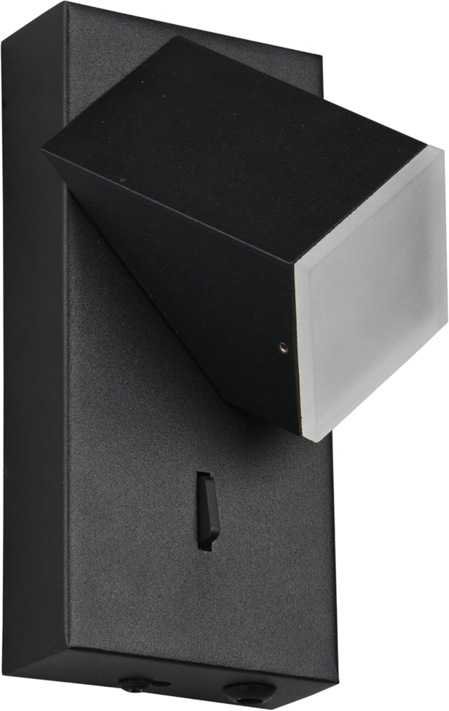 LED Innen Wandleuchte RAGLAN schwenkbar mit Schalter Schwarz, Höhe 15cm Bild 1