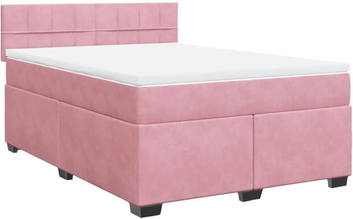 Boxspringbett mit Matratze Rosa 140x200 cm Samt 3288635 Bild 1