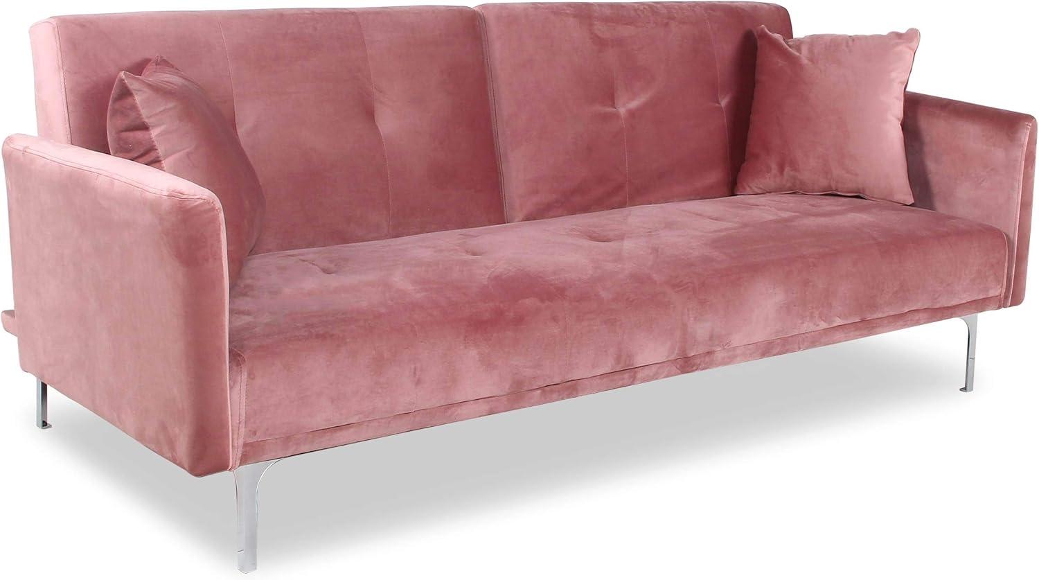 Menzzo Velours Sofa Carla Pink 191 Bild 1