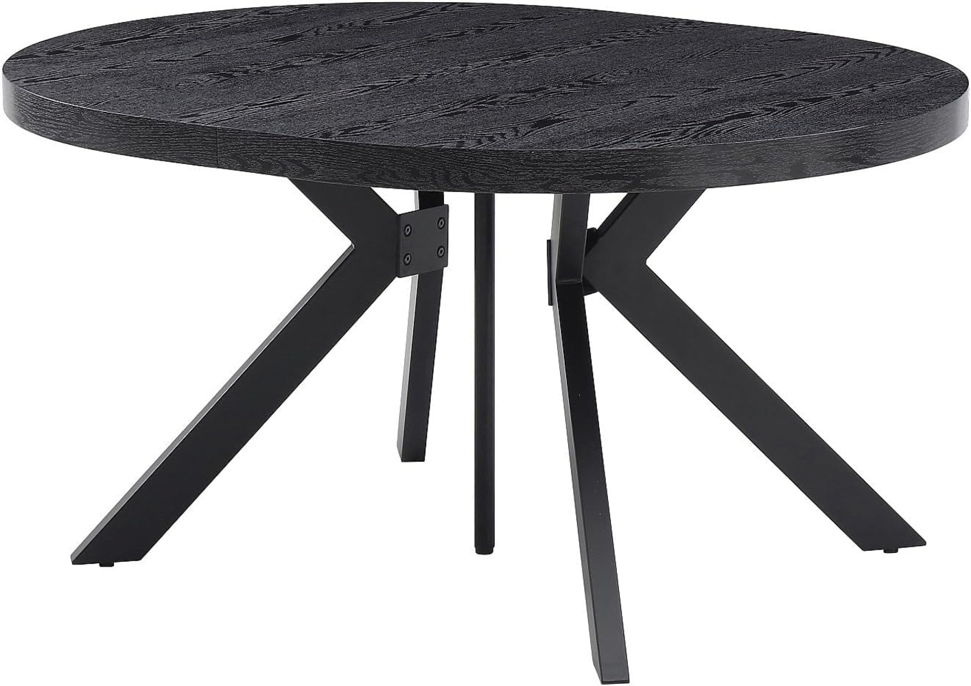 Vente-unique - Esstisch - ausziehbar - 6 bis 12 Personen - MDF & Stahl - Schwarz - KOMONI Bild 1