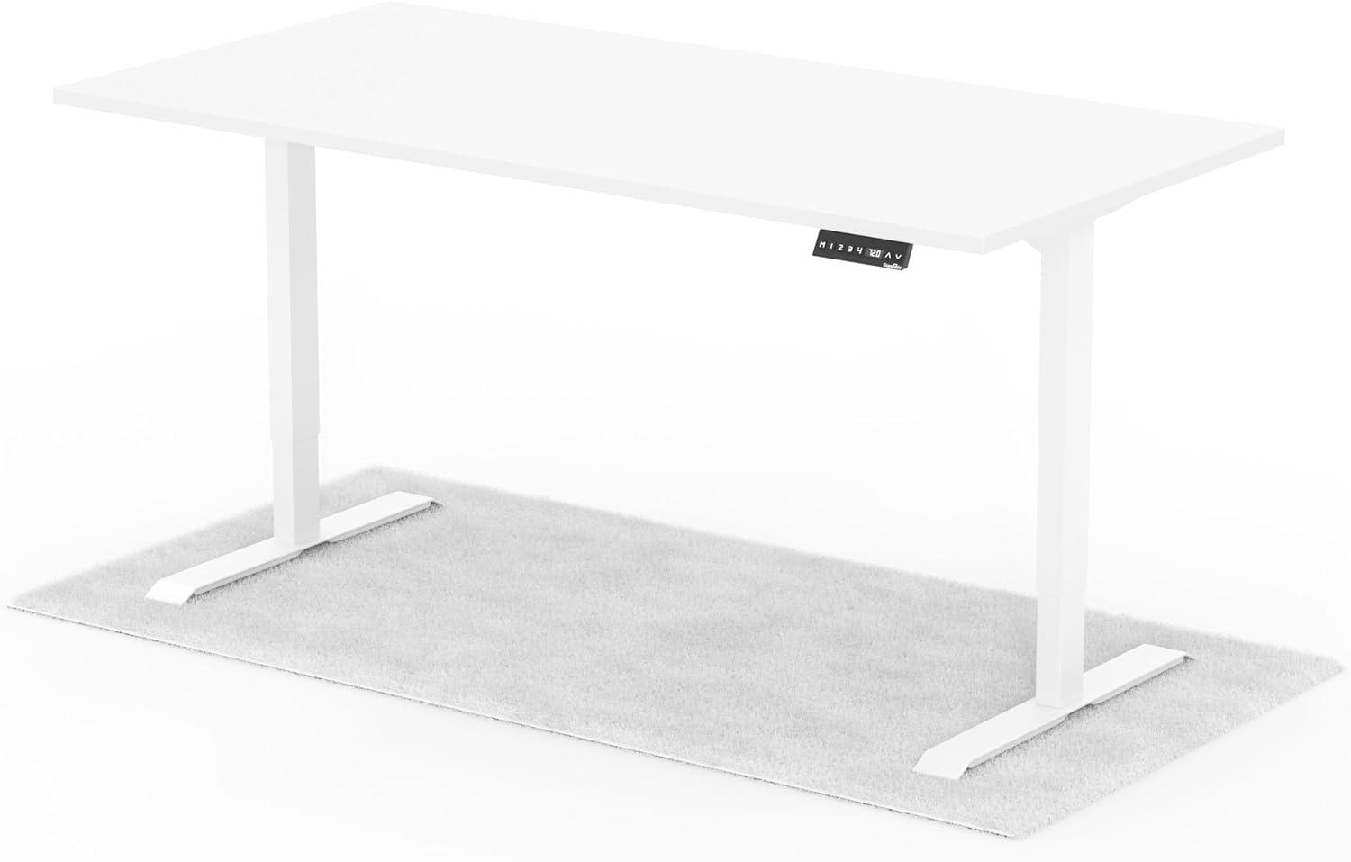 elektrisch höhenverstellbarer Schreibtisch DESK 180 x 90 cm - Gestell Weiss, Platte Weiss Bild 1