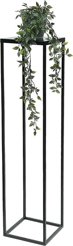 DanDiBo Blumenhocker Metall Schwarz 100 cm Eckig Blumenständer Beistelltisch FRA-006 Blumensäule Modern Pflanzenständer Pflanzenhocker Bild 1