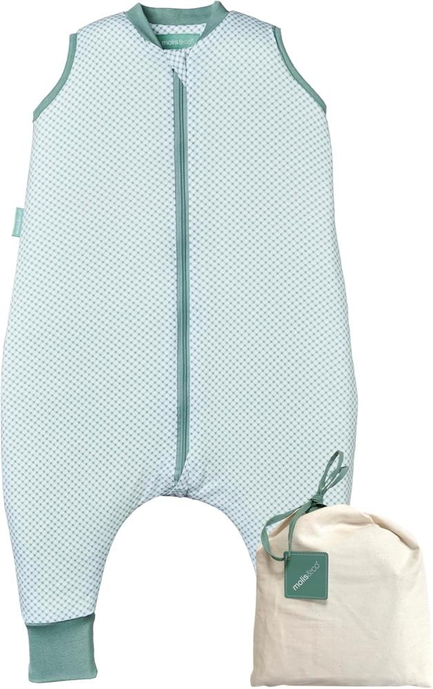 molis&co - Baby Schlafsack mit Füßen - Ideal für Frühling und Herbst - Babyschlafsack mit Füßen 1 tog - Leicht gepolstert - 100% Baumwolle (Oeko-TEX 100), Premium Qualität - Vichy Green (60 cm) Bild 1