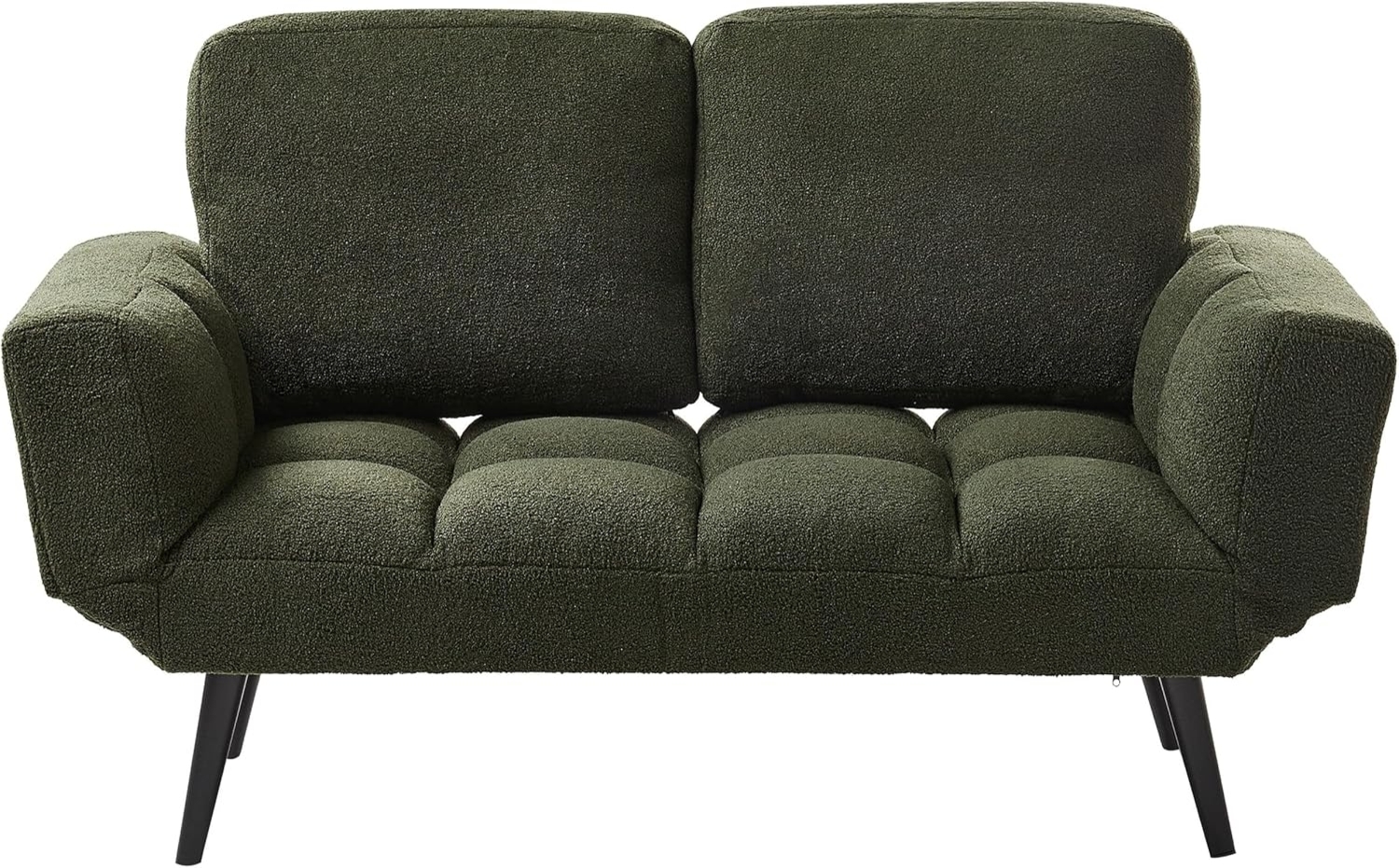 2-Sitzer Schlafsofa Bouclé dunkelgrün BREKKE Bild 1