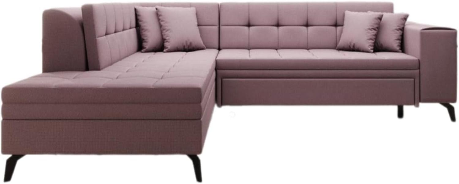 Designer Sofa Lania mit Schlaffunktion Stoff Rosé Links Bild 1