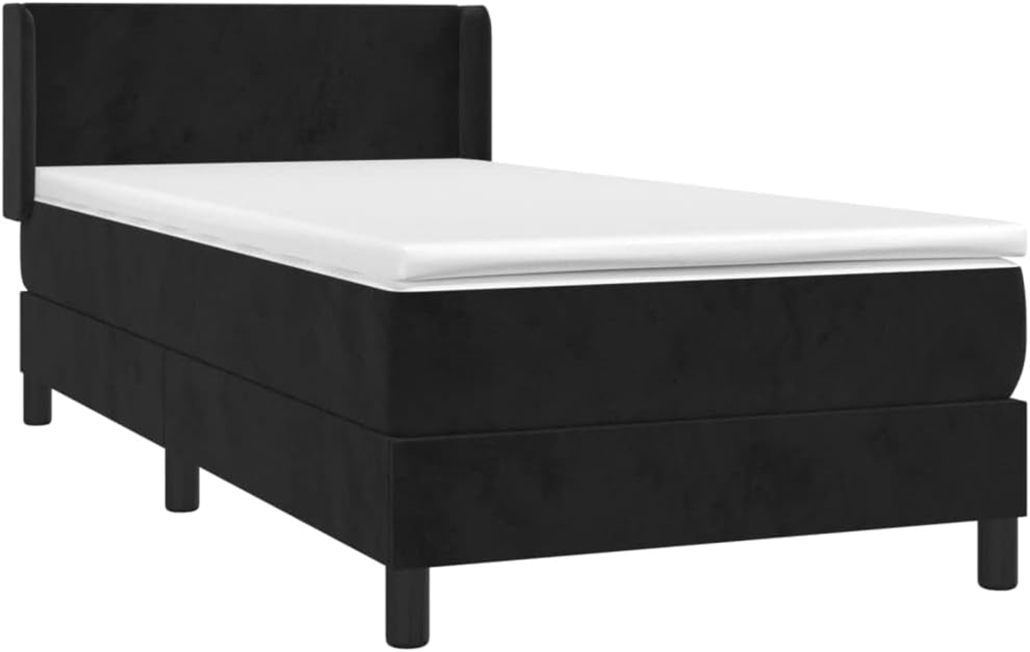 vidaXL Boxspringbett mit Matratze Schwarz 100x200 cm Samt 3130825 Bild 1