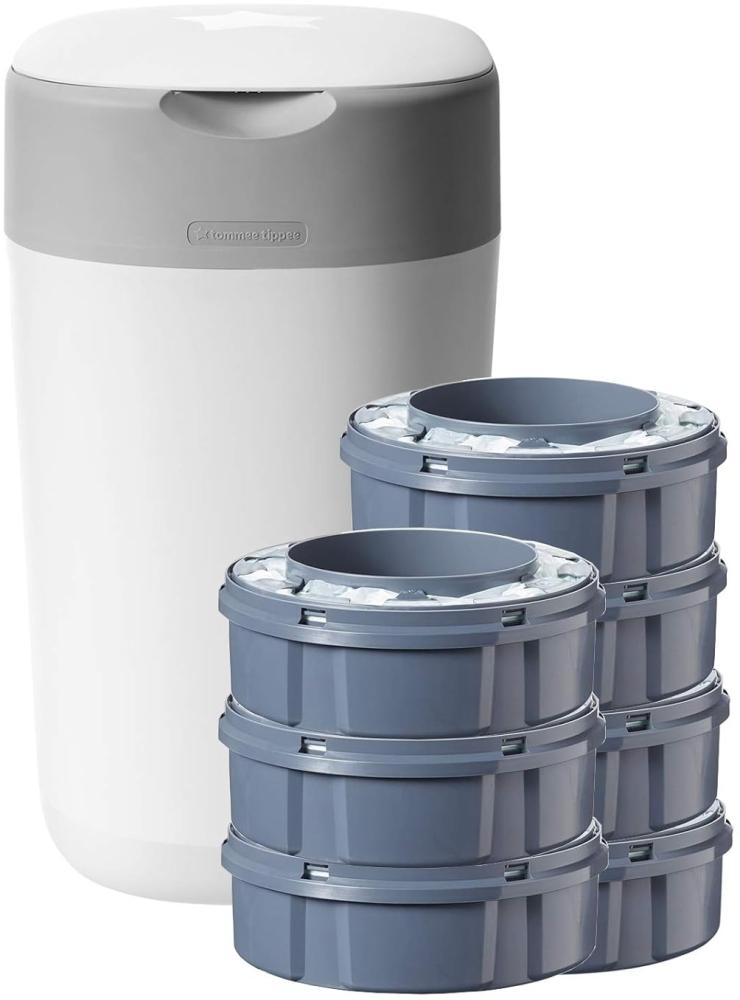 Sangenic Tippee Twist & Click Windeleimer inkl. 7 Kassetten Baumwoll-Weiß Bild 1