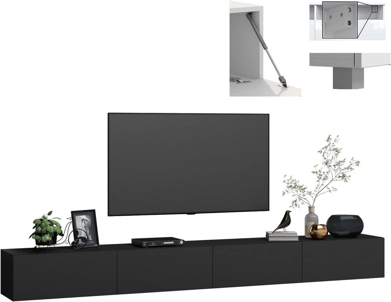 Fernsehschrank fernsehregal tv Board hängend tv Shrank tv 55 Zoll lowboard tv Tisch 2 Farben schwarz mat hängend/stehend Wandschrank 240cm 4housedesign® Bild 1