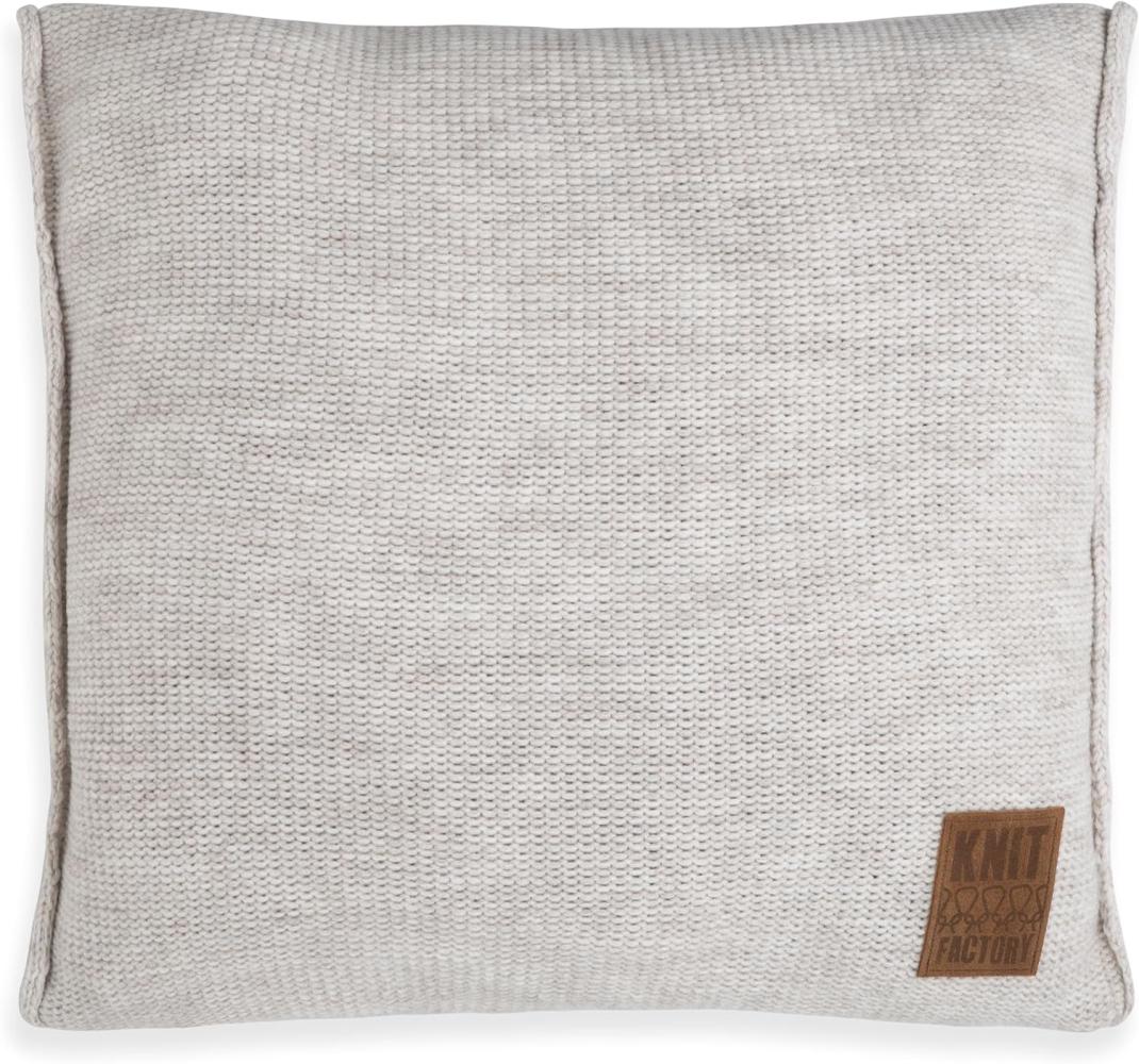 Knit Factory Uni Kissen 50x50 cm Glatt Beige Bild 1