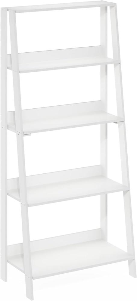 Furinno Ladder Leiter-Bücherregal, Ausstellungsregal, 5 Ebenen, Weiß Bild 1