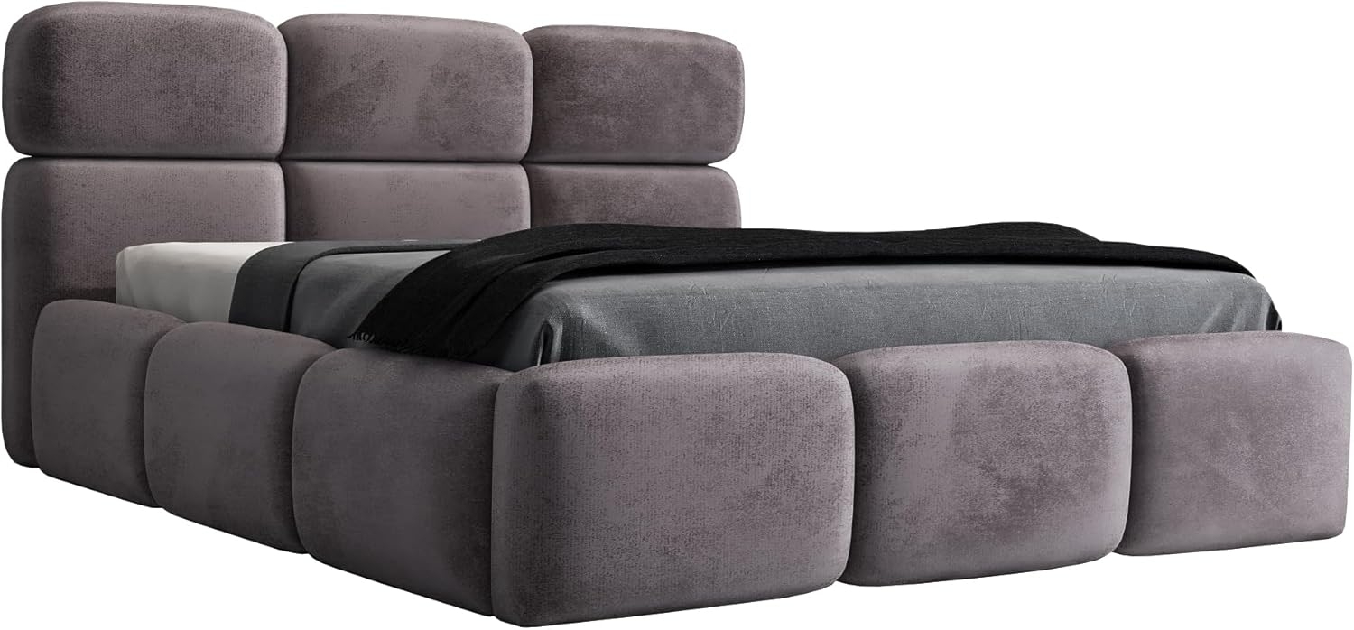 Polsterbett MAROKO 120x200 mit Matratze, Bettkasten und Lattenrost. Farbe: Grau 16 Bild 1