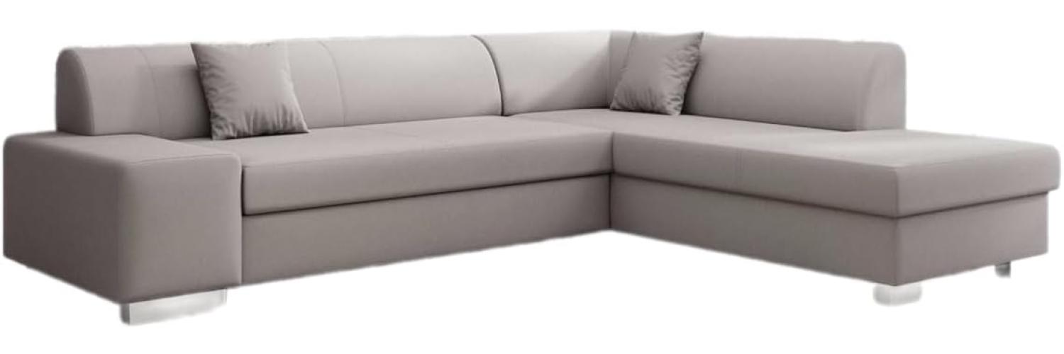 Designer Sofa Pina mit Schlaf- und Klappfunktion Stoff Beige Rechts Bild 1