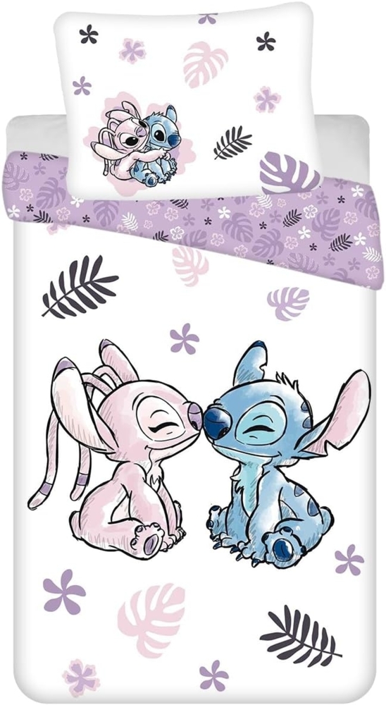 Lilo & Stitch Wendebettbezug Lilo und Stitch Wende Bettwäsche Kopfkissen Bettdecke Set 135/140x200, (2 St), Wendbar mit 2 Motiven Bild 1